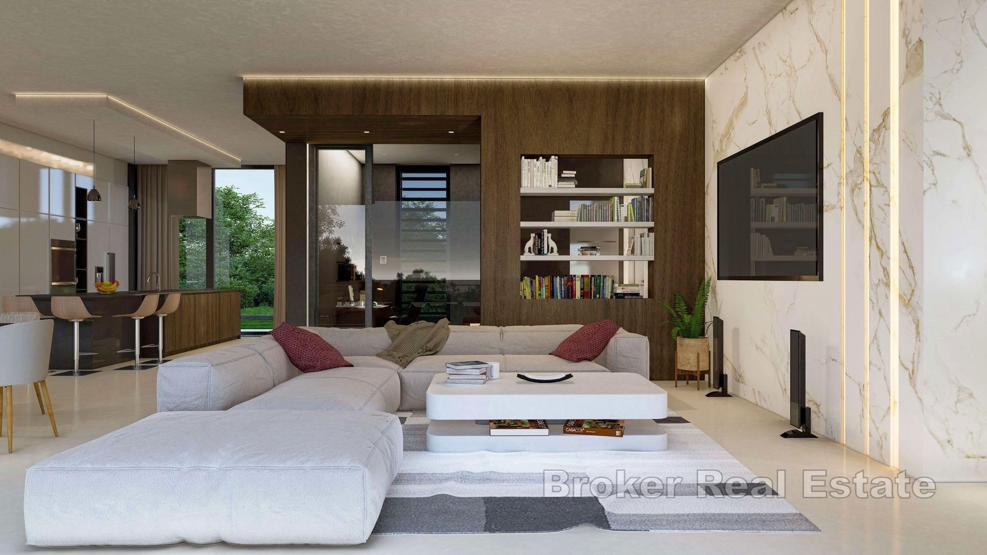 Lyxvillor under uppbyggnad med havsutsikt