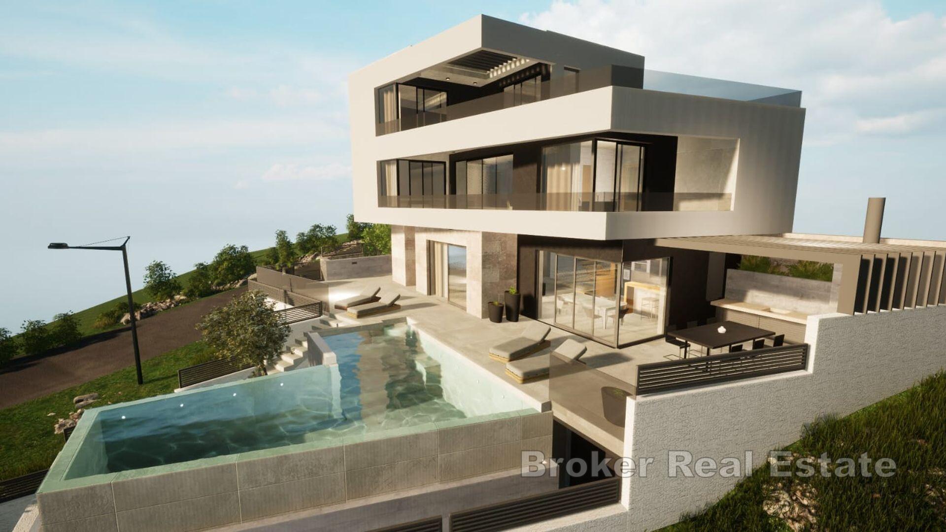 Modern villa med havsutsikt
