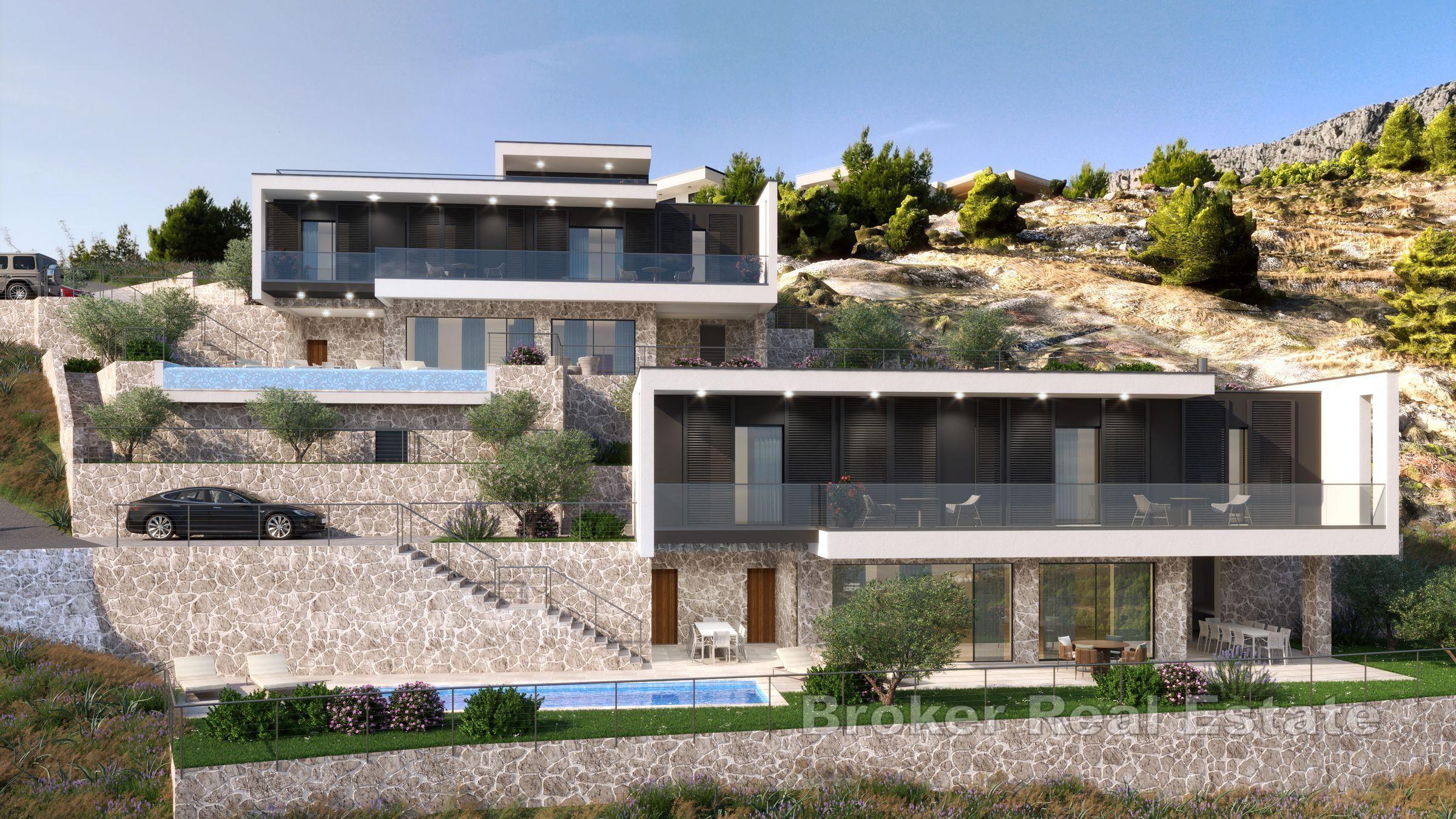 Villa moderne nouvellement construite avec vue mer
