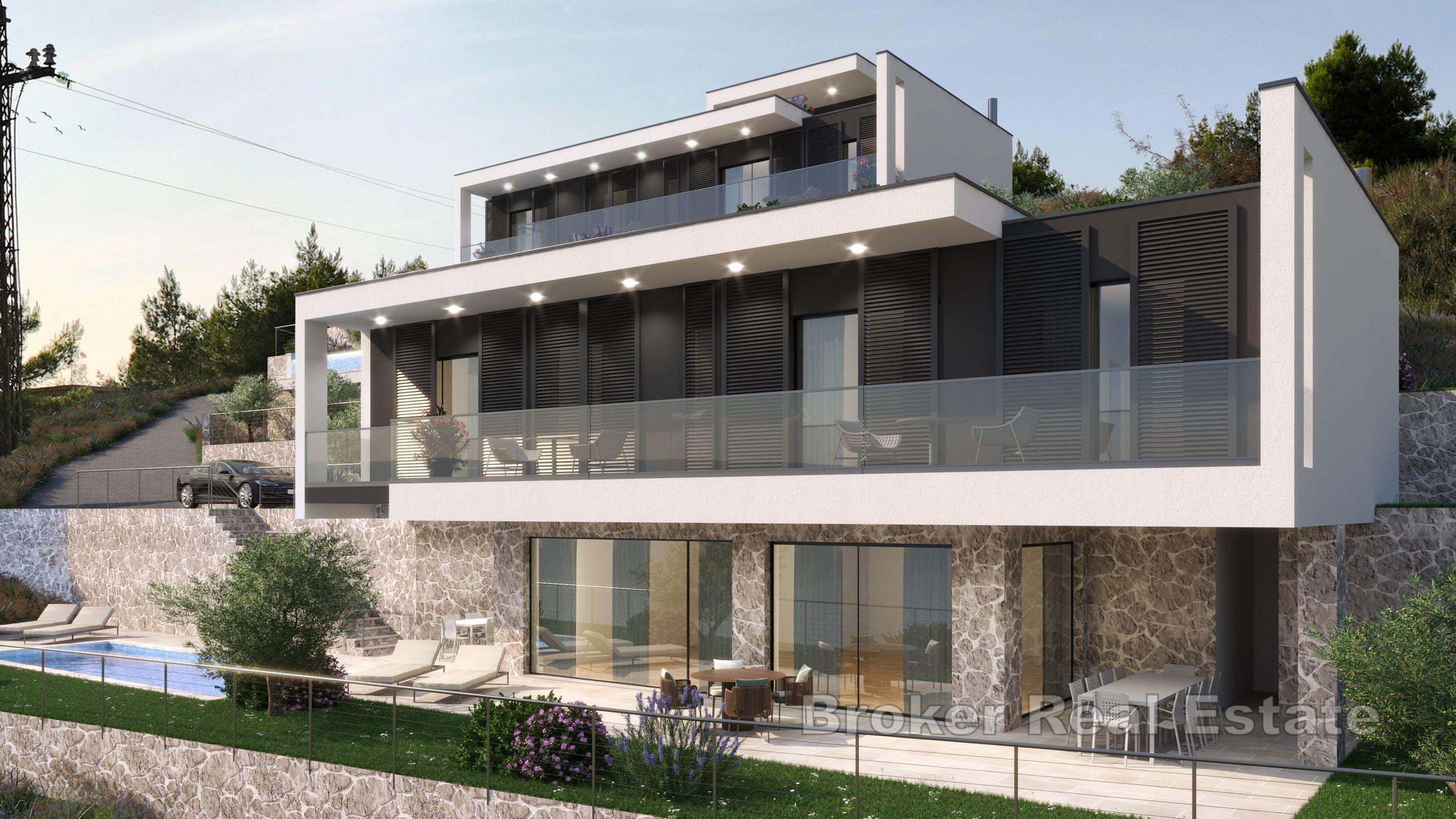 Villa moderne nouvellement construite avec vue mer
