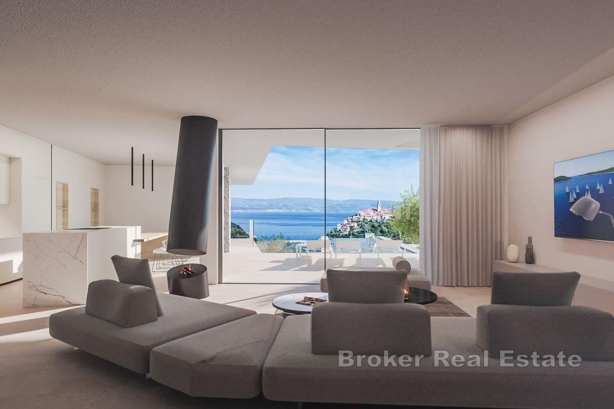 Terrain avec un projet de construction d'une villa avec vue mer
