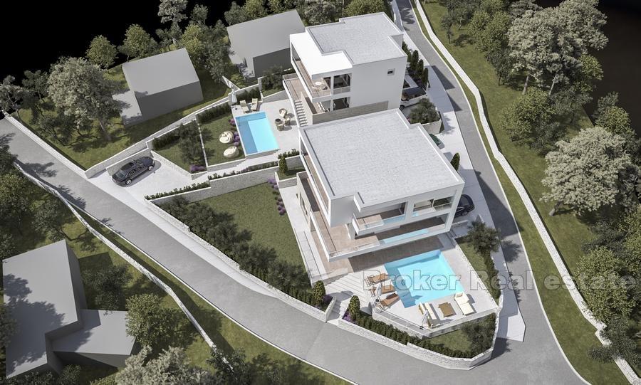 Modern villa med pool i byggnad