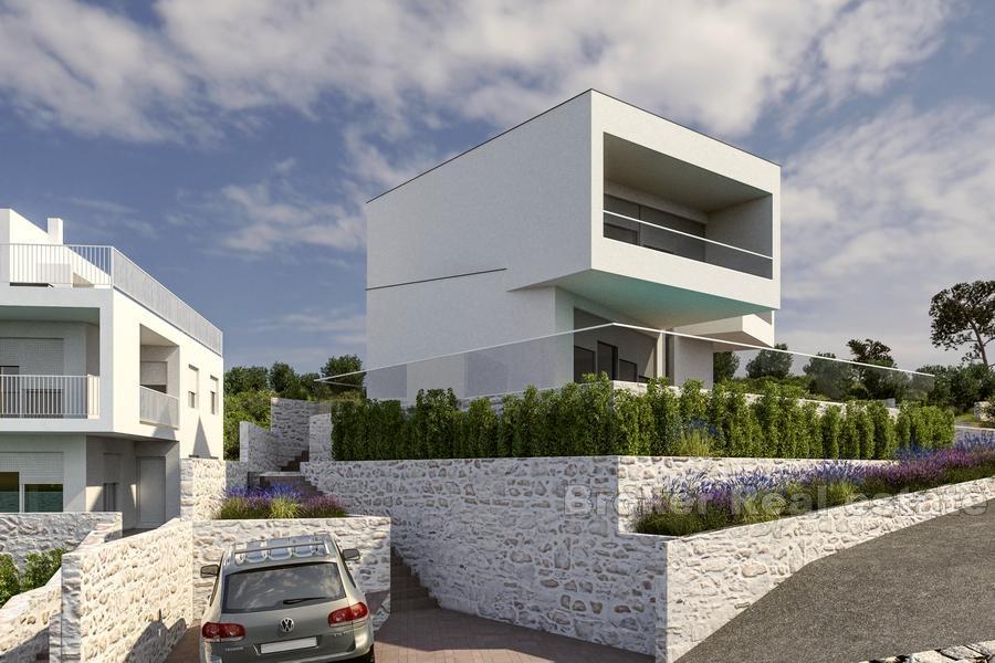 Villa with swimming pool under construction