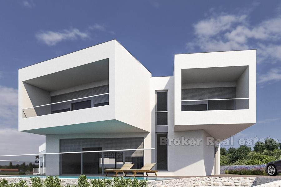 Villa with swimming pool under construction