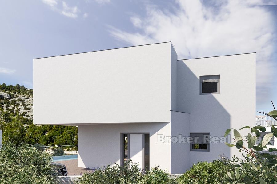 Villa with swimming pool under construction