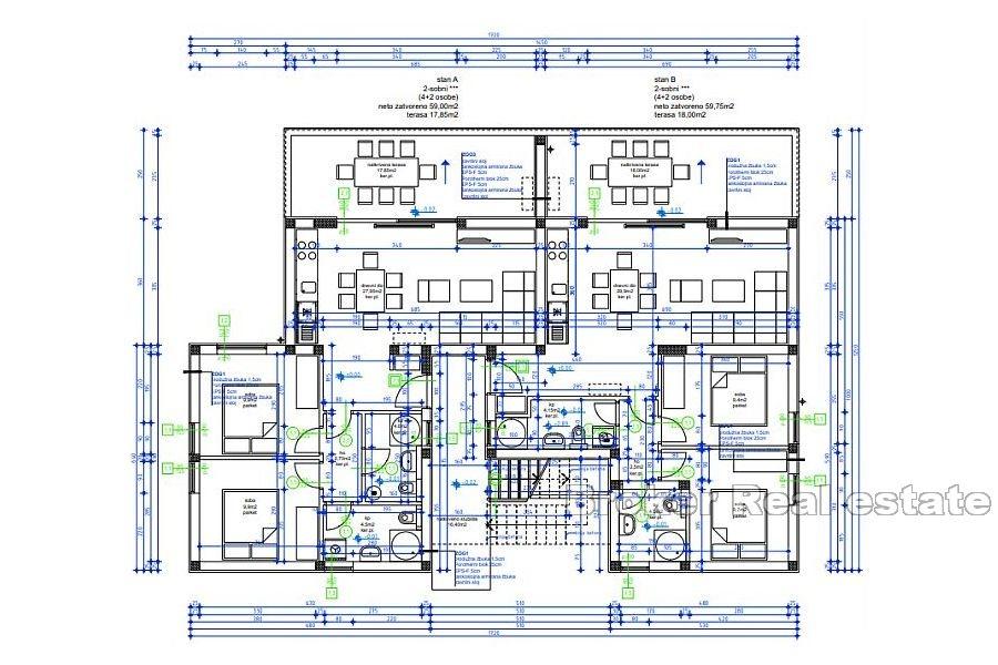 Apartments in new building with sea view