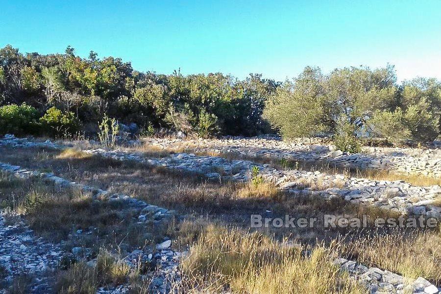 Działka z 3 mniejszymi budynkami, widok na morze