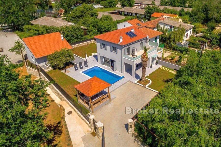 Newly built modern house with pool