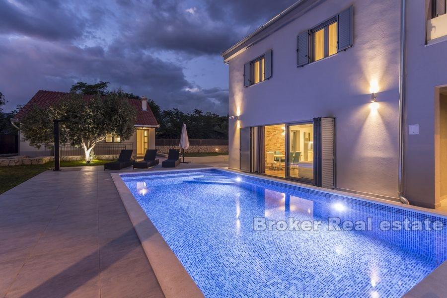Newly built modern house with pool