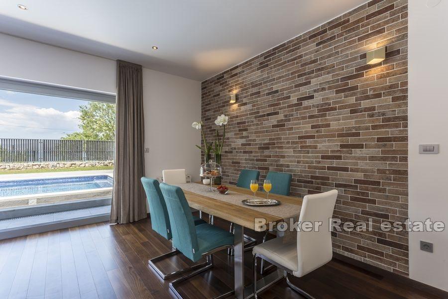 Newly built modern house with pool