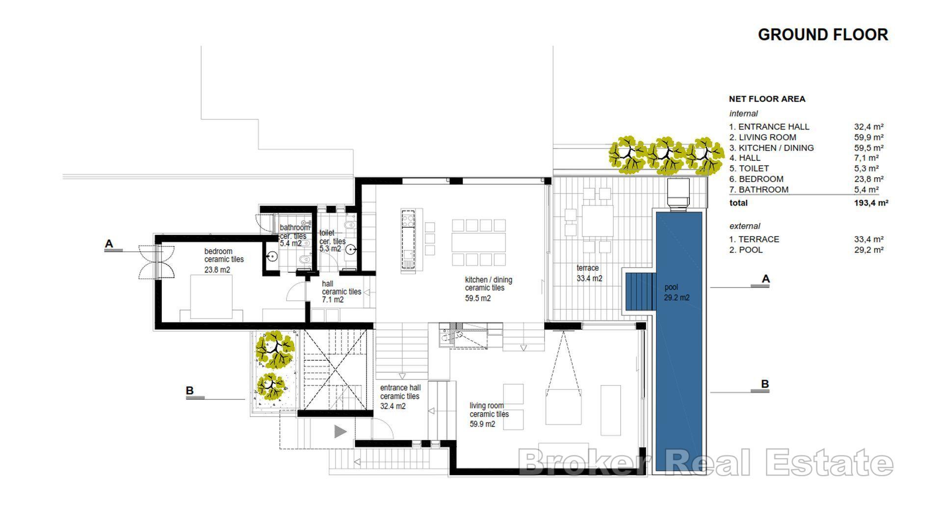 Attraktive Villa mit Pool, erste Reihe zum Meer