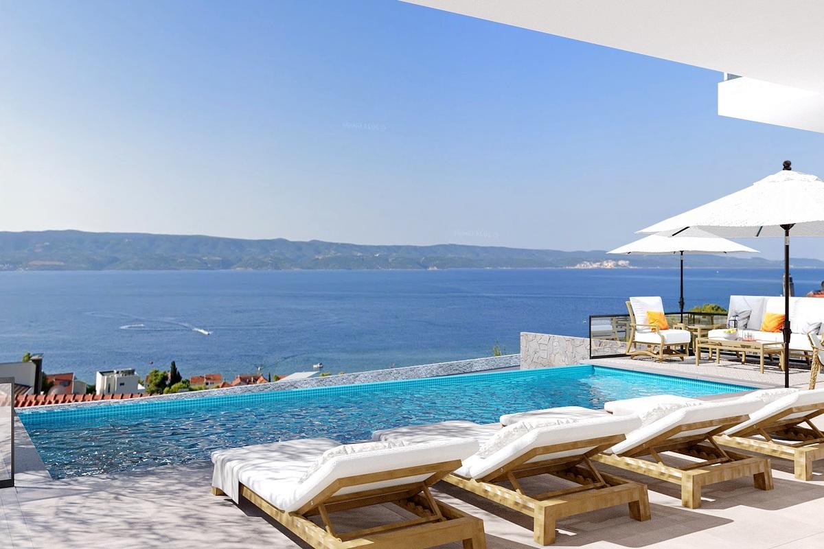 Villa en construction avec vue mer