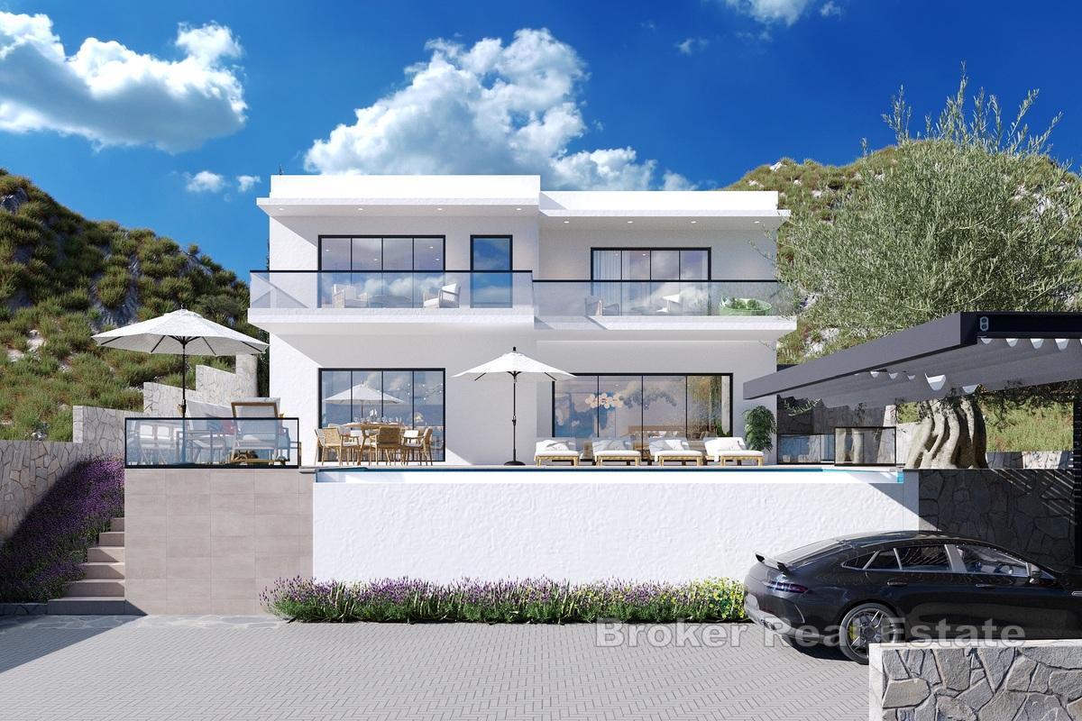 Villa en construction avec vue mer