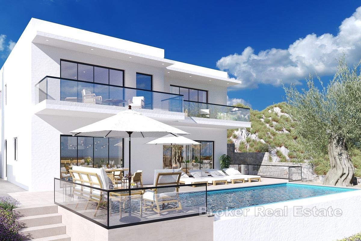 Villa en construction avec vue mer