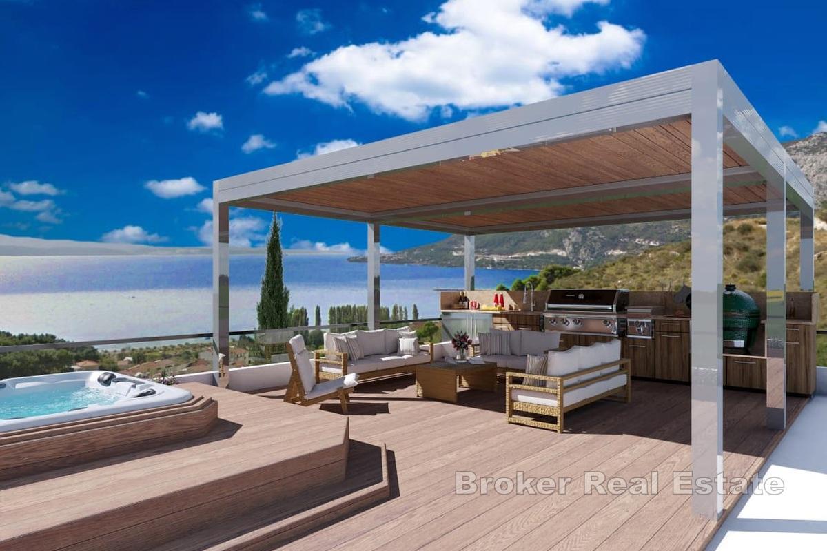 Villa en construction avec vue mer