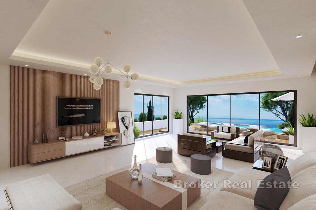 Villa en construction avec vue mer