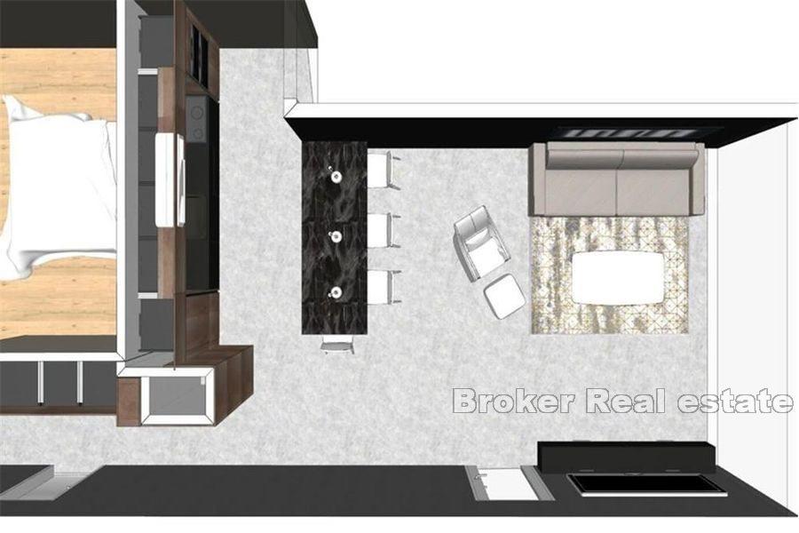 Nově postavený penthouse, první řada k moři