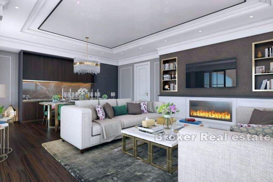 Byggtomt med projekt, första raden till havet