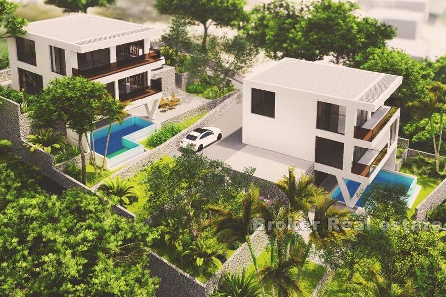 Villor med pool och havsutsikt