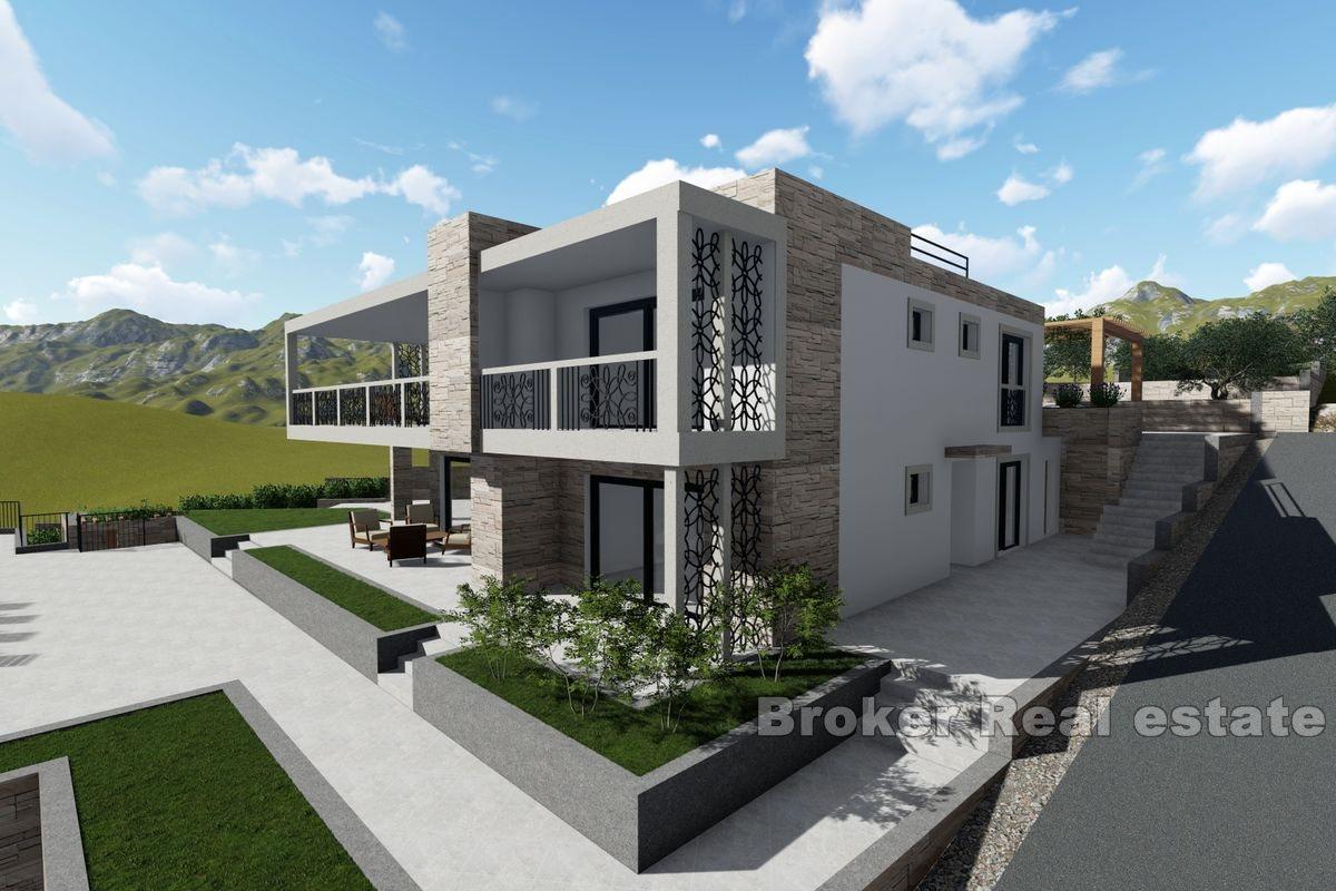 Baugrundstück mit Projekt in erster Reihe zum Meer