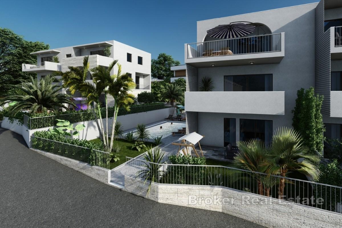 Apartament w nowym budynku na wyspie Ciovo z widokiem na morze