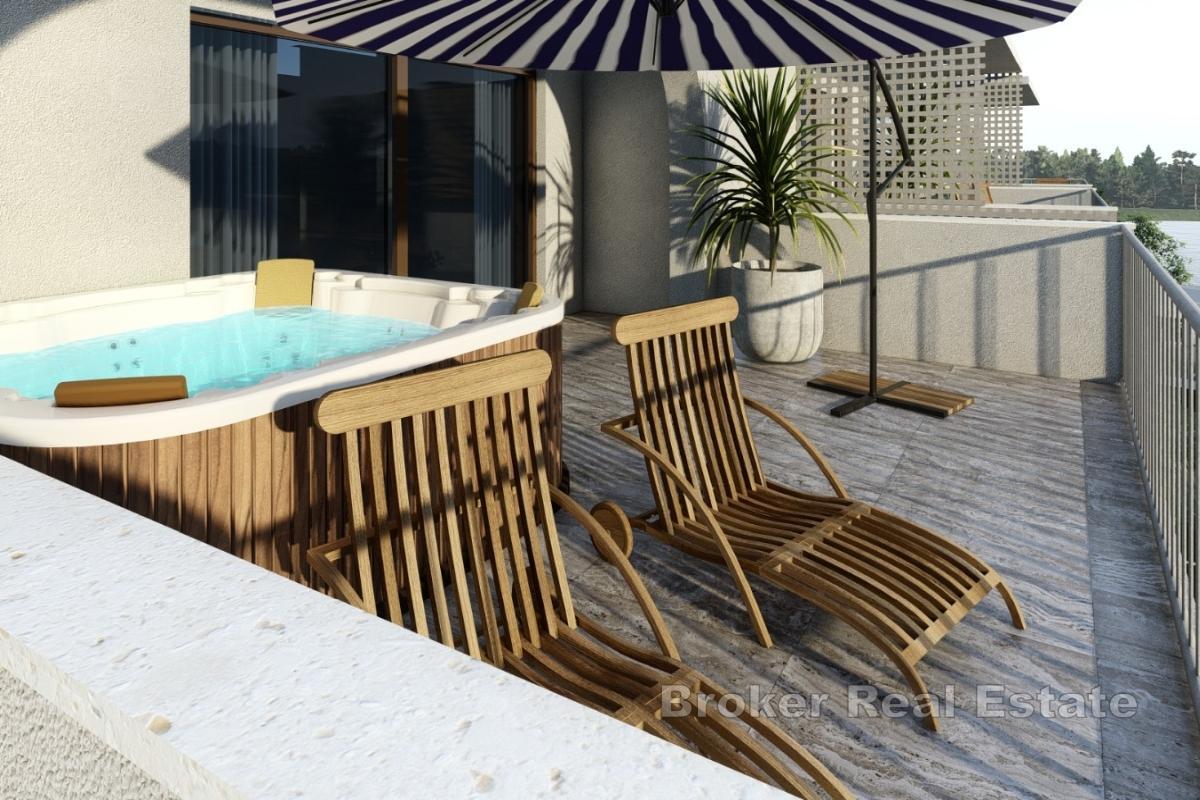 Apartament w nowym budynku na wyspie Ciovo z widokiem na morze