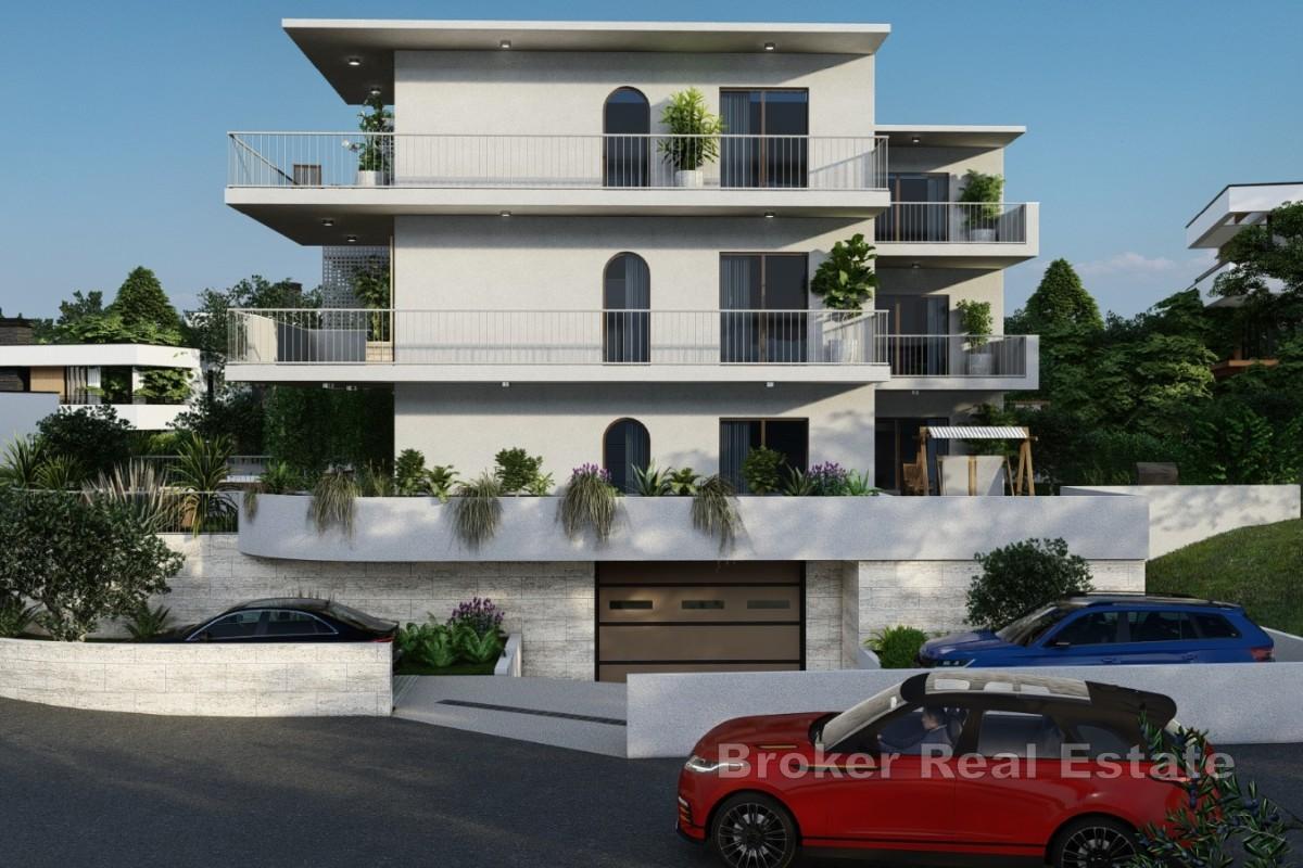 Apartament w nowym budynku na wyspie Ciovo z widokiem na morze