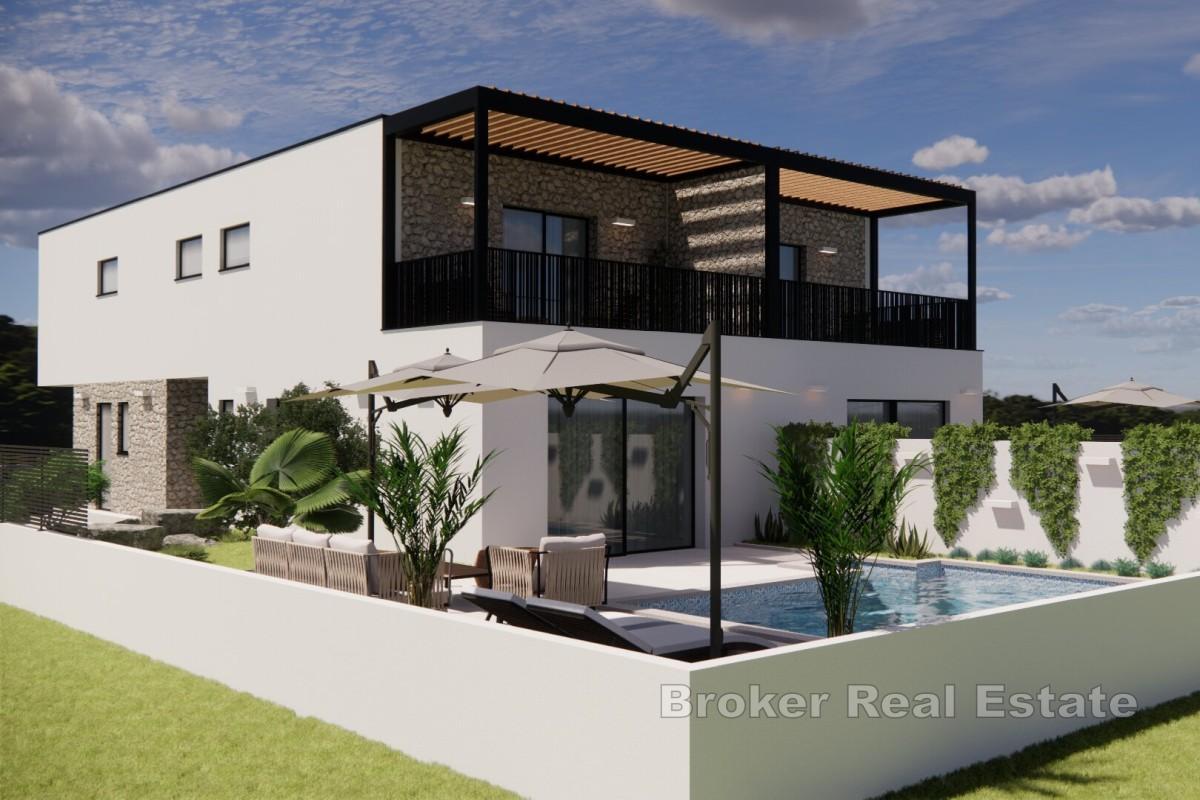 Maison jumelée moderne avec piscine