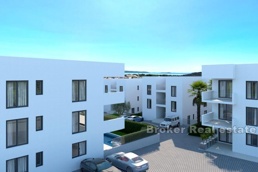 Apartments with a swimming pool in a new building