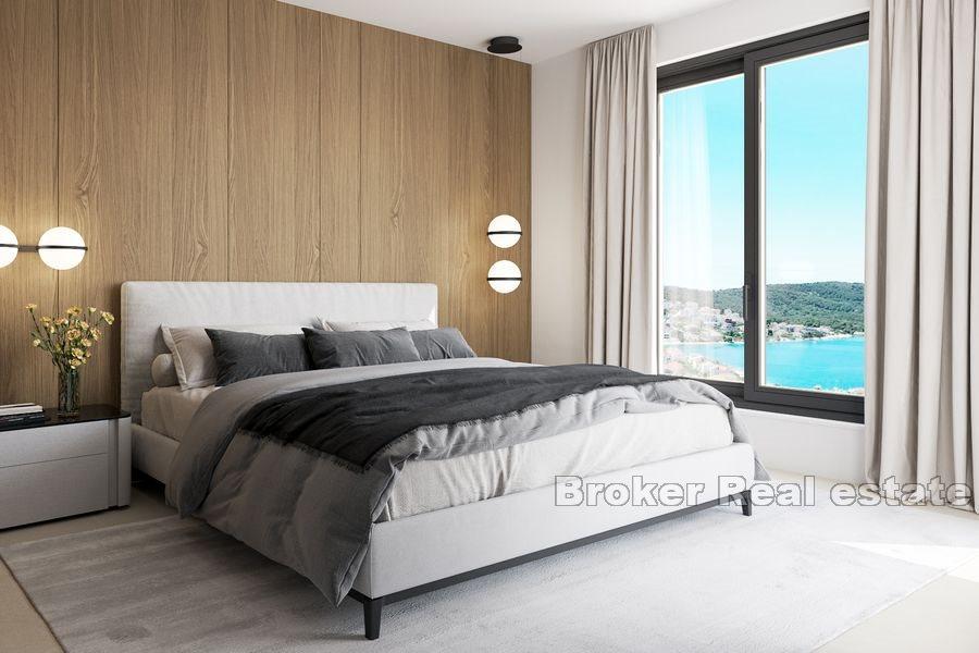 Apartments under construction with garden and swimming pool