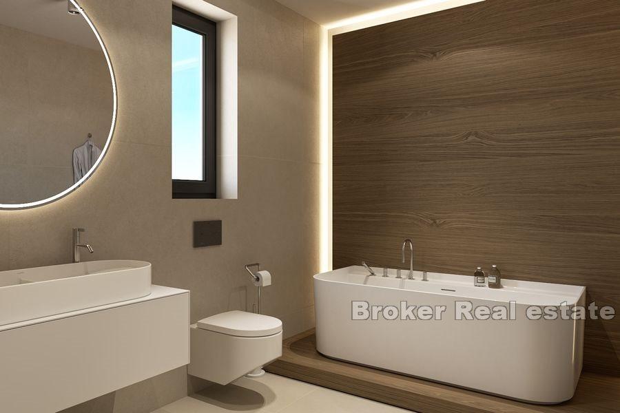 Apartments under construction with garden and swimming pool