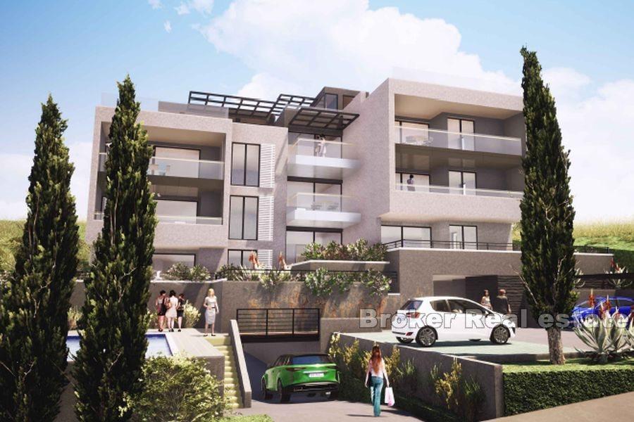 Apartments with swimming pool and open sea view