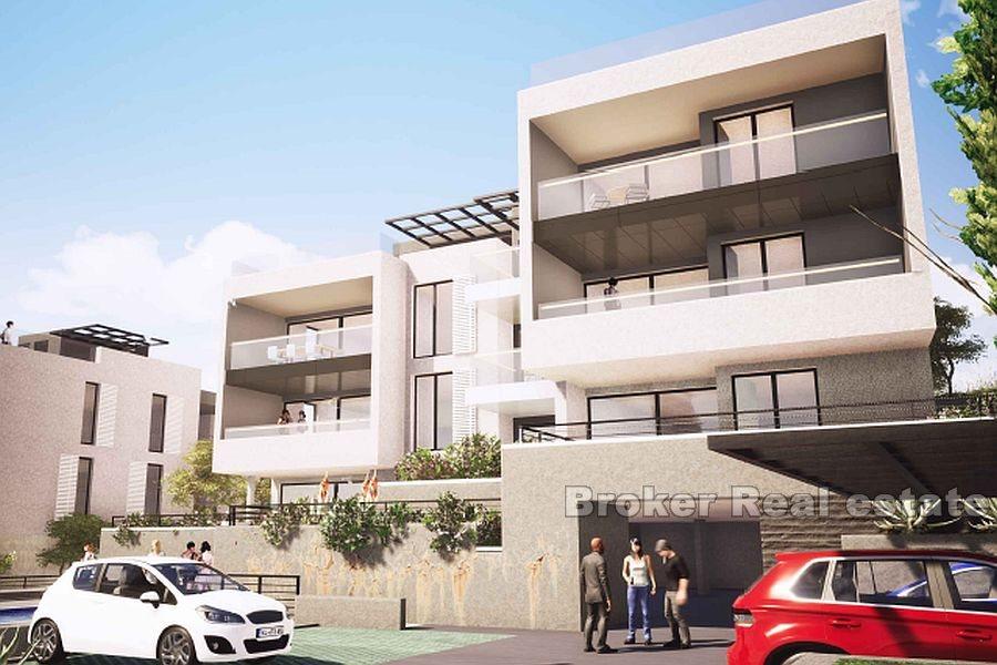 Apartments with swimming pool and open sea view