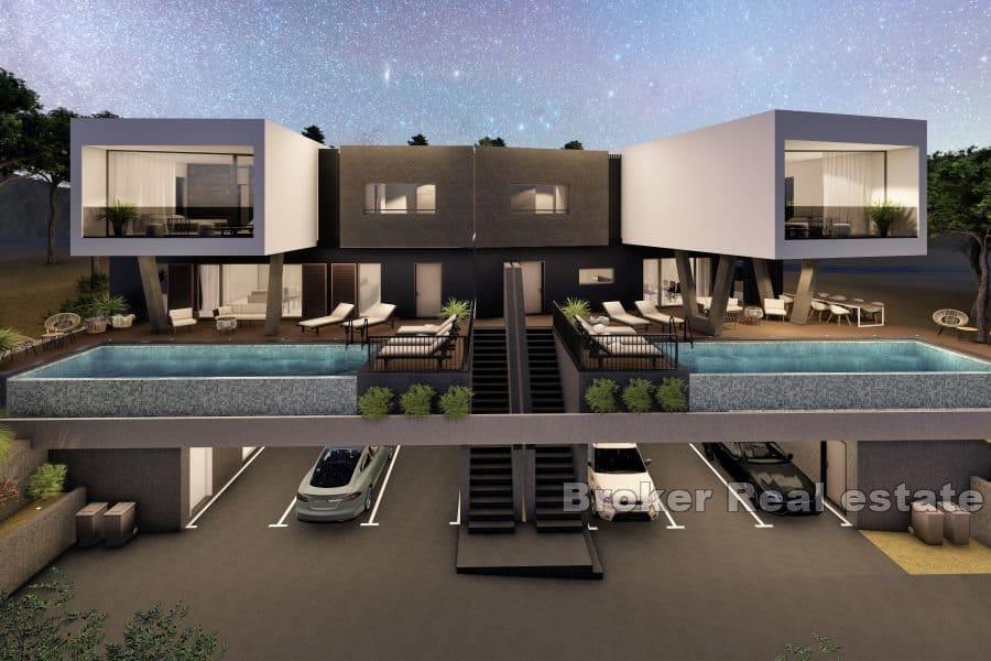 Dvojdomek moderní vila s výhledem na moře