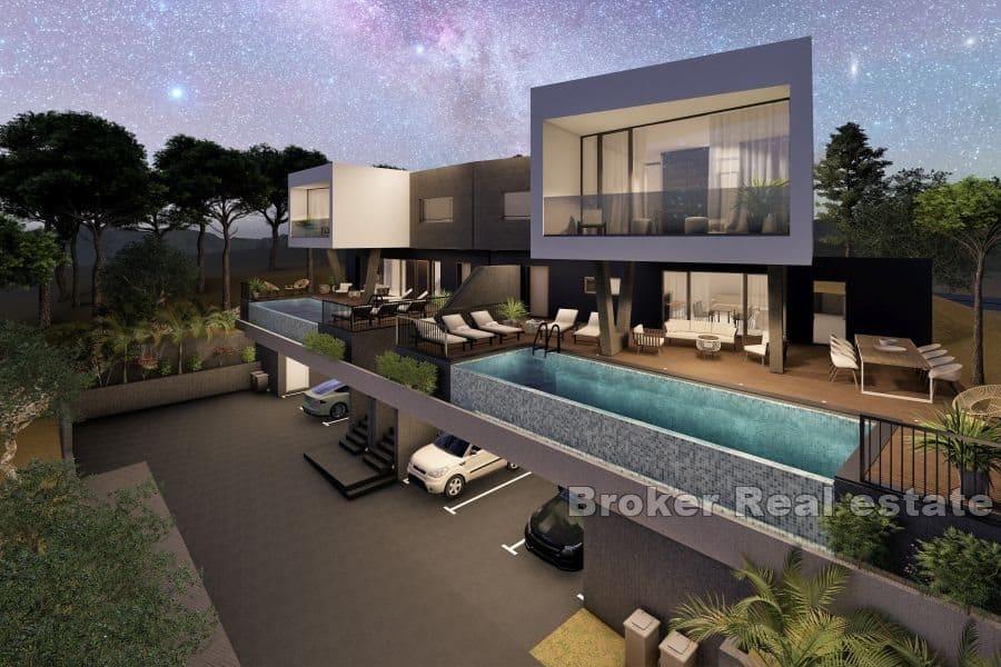 Dvojdomek moderní vila s výhledem na moře