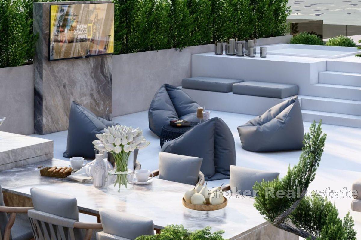 Wohnungen in einem Neubau mit Swimmingpool