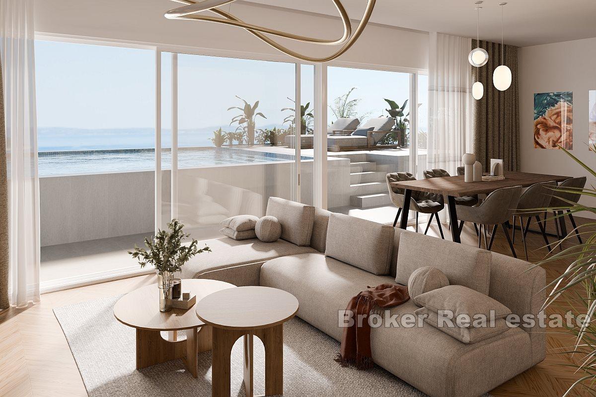 Luxury apartments in a new building with a sea view