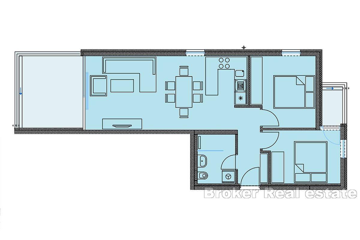 Two bedroom apartment with sea view