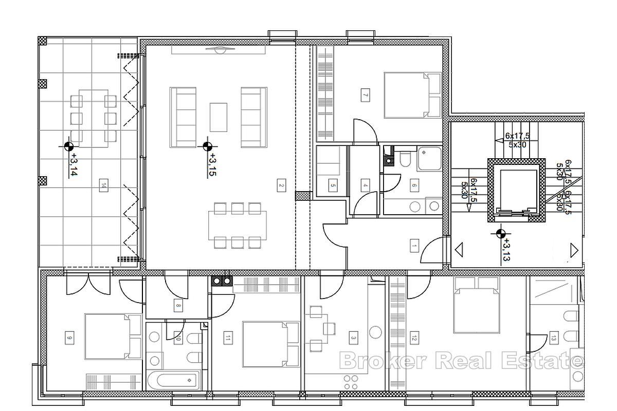 Luksusowy apartament z czterema sypialniami w nowym budynku