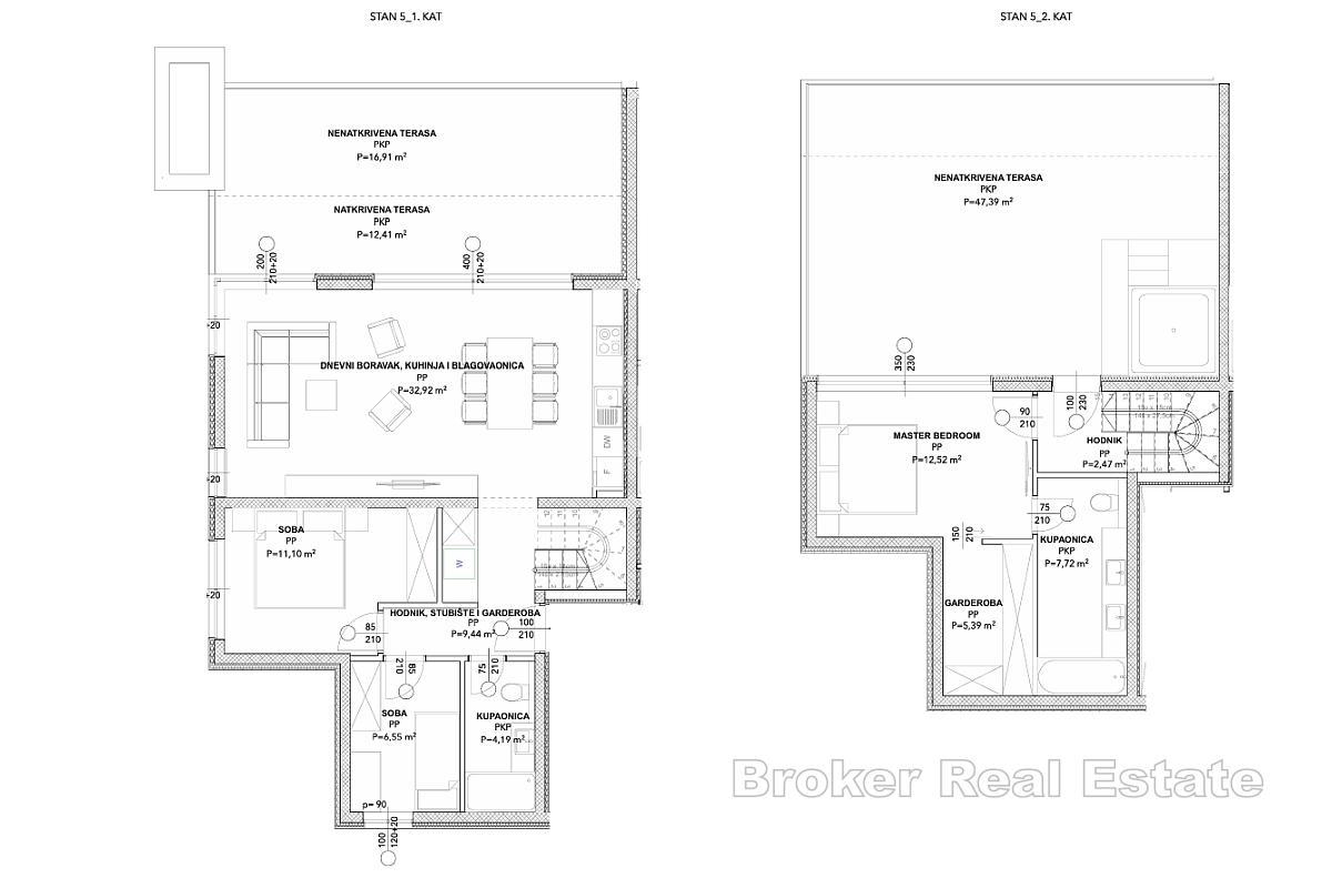 Toetasjes toppleilighet med åpen havutsikt