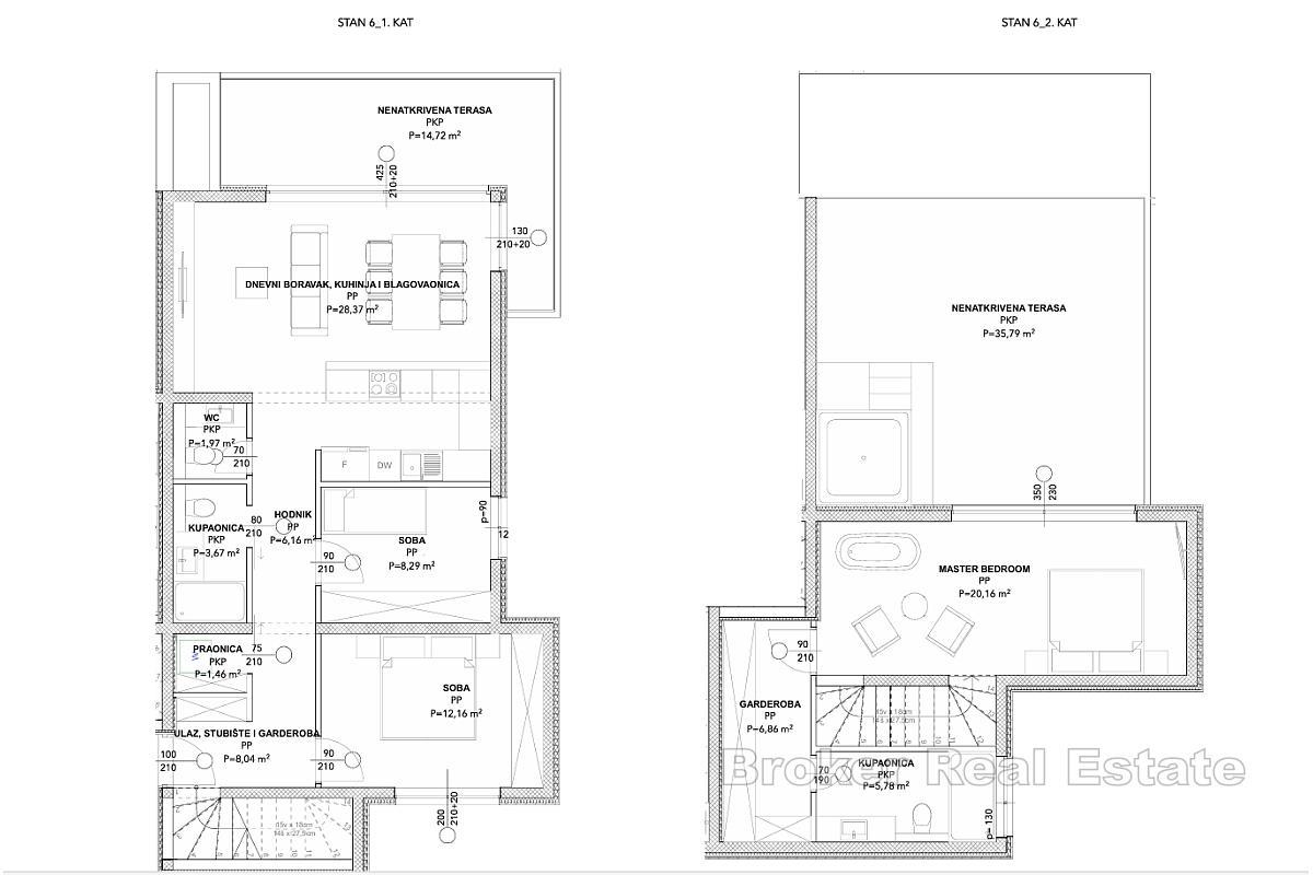 Luxusní mezonetový penthouse apartmán u moře