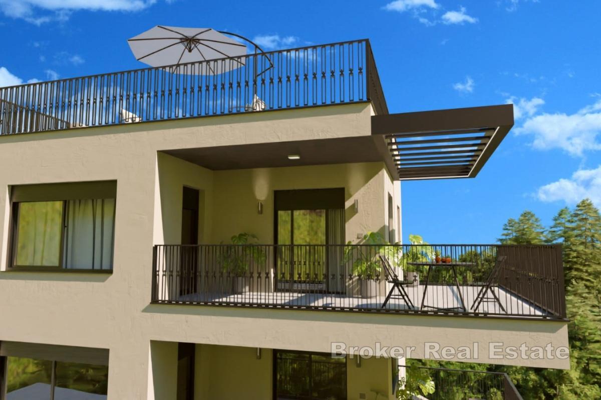 Penthouse apartmán v novostavbě se střešní terasou