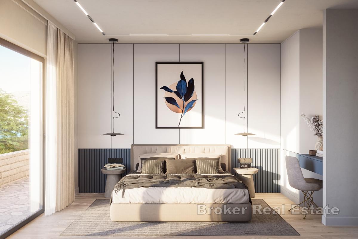 Třípokojový apartmán s terasou v novostavbě ve druhé řadě u moře