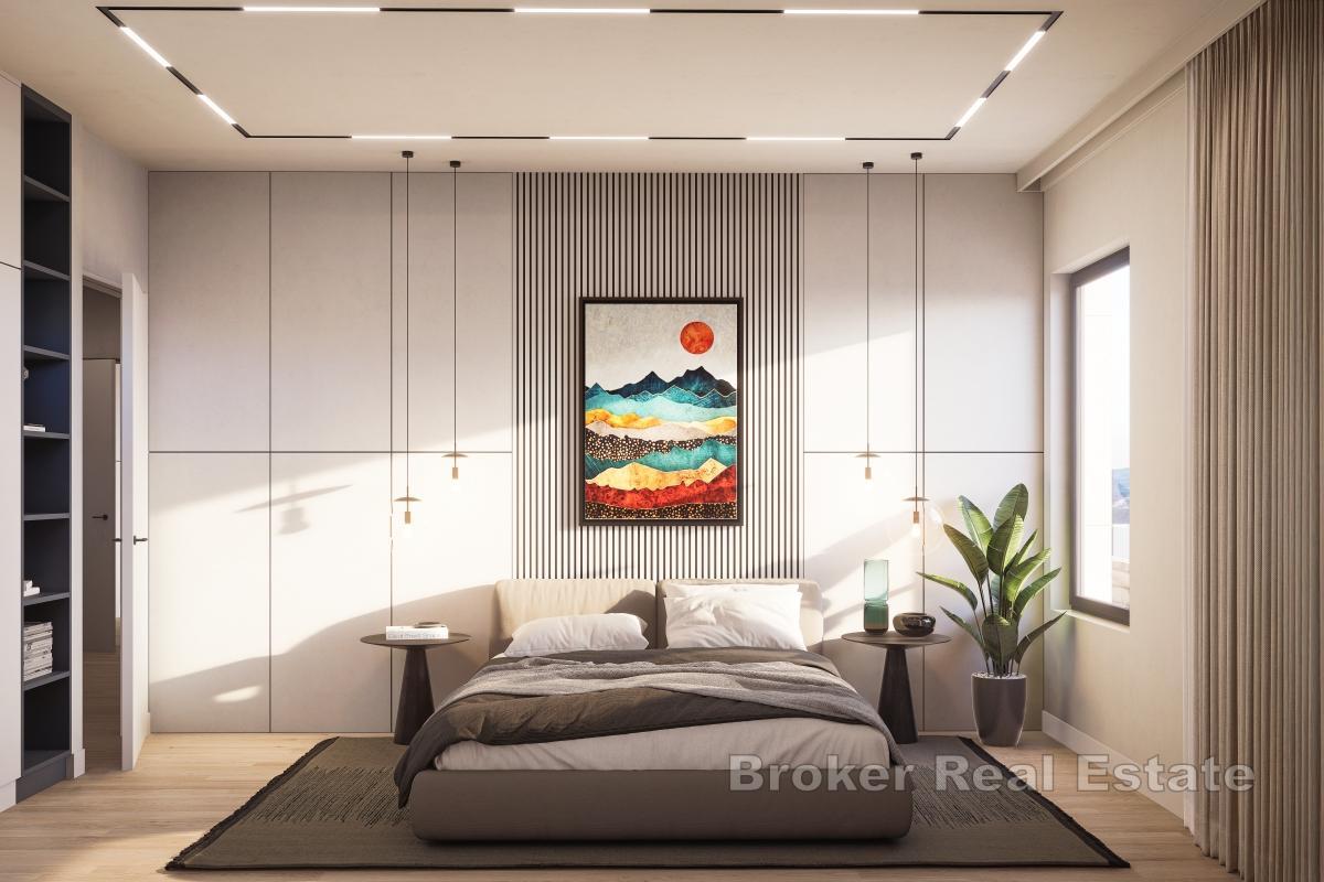 Trzypokojowy apartament z tarasem w nowym budynku w drugim rzędzie od morza
