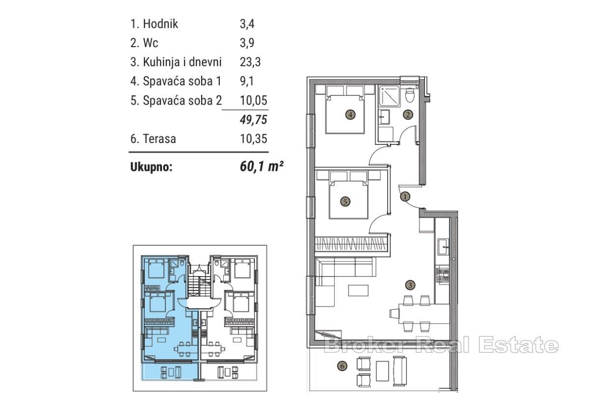 Komfortní dvoupokojový apartmán ve skvělé lokalitě