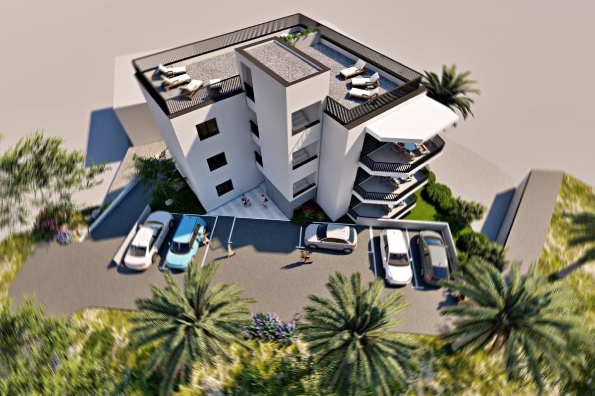 Dwupokojowy apartament typu penthouse z tarasem na dachu i widokiem na morze