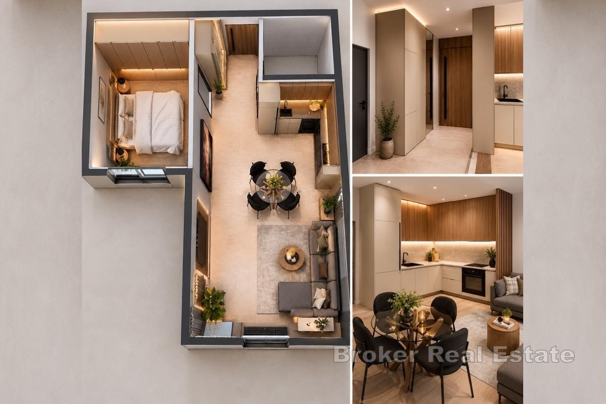 Ein-Zimmer-Apartment mit Garten und Meerblick