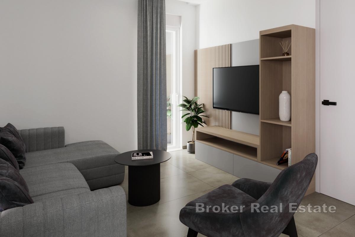 Moderne ettroms leilighet med hage