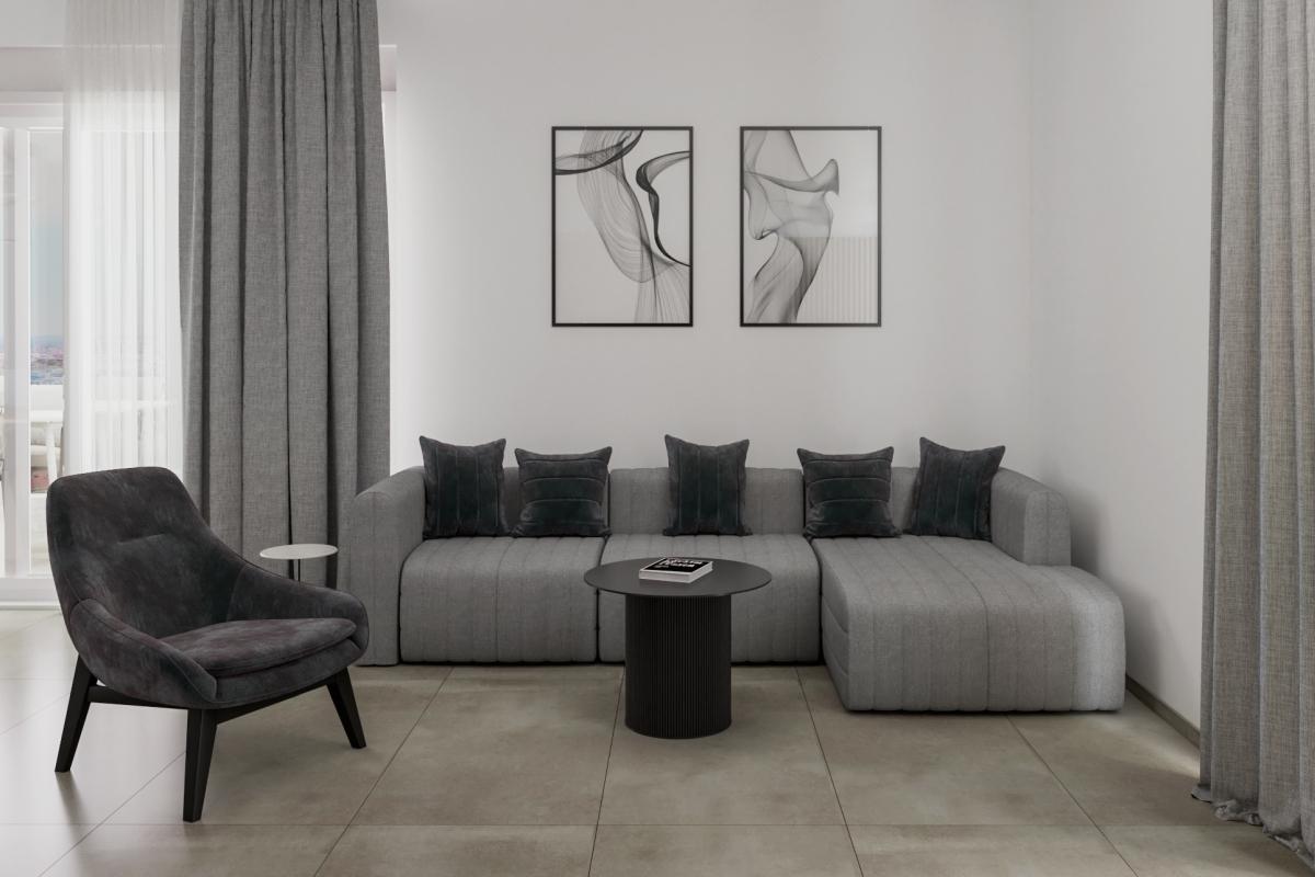 Moderní dvoupokojový apartmán s výhledem na moře a zahradou