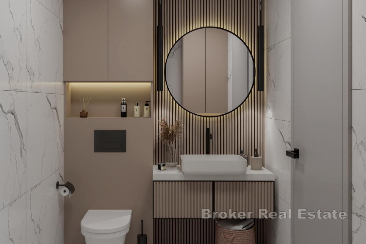 Moderní dvoupokojový apartmán s výhledem na moře a zahradou